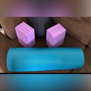 Yoga blocks and mat